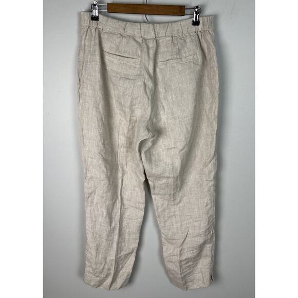 Chico’s Linen Ankle Straight Pants BeigevSize 6R Women’s - Picture 2 of 6